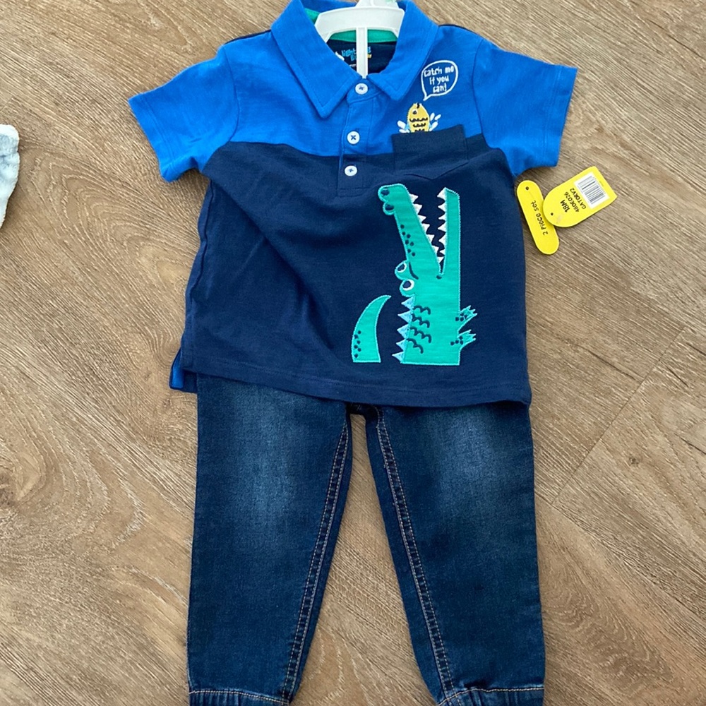 2 piece set polo and jeans